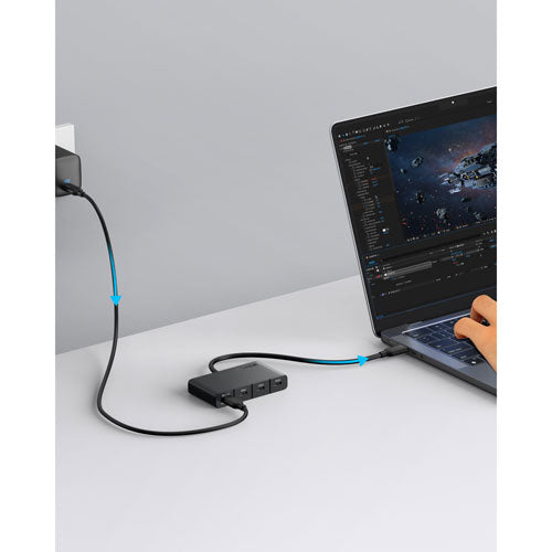موزع يو اس بي سي انكر 4 في 1, يدعم نقل بيانات بسرعة 10Gbps, شحن PD حتى 100 واط | Anker USB-C Display Hub (4-in-1, 10Gbps)