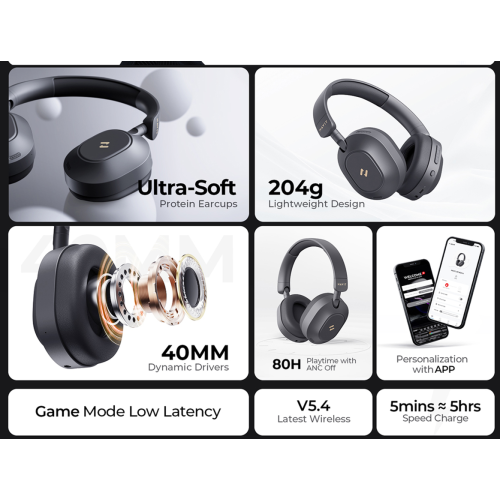 HAVIT H668BT Bluetooth Headset with Active Noise Cancelling - سماعة هافيت بلوتوث بخاصية إلغاء الضوضاء النشط