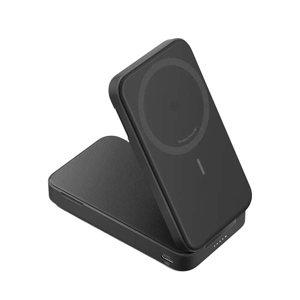 باور بانك انكر ماج جو المغناطيسي اللاسلكي بسعة 6600 مللي امبير وبقدرة شحن 15 واط - اسود | Anker MagGo Qi2 Wireless Power Bank 6600mAh 15W – Black
