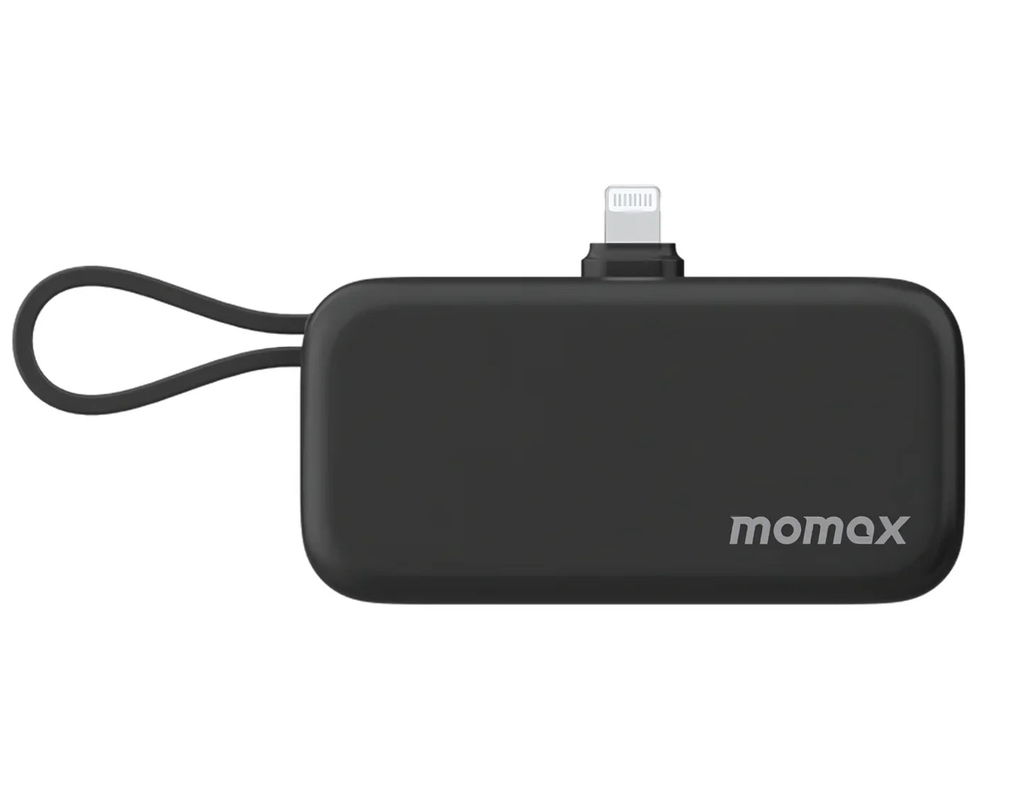 Momax 1-Power Mini, 5000mAh Portable Battery Pack with Built-in Foldable Lightning Connector - باور بانك موماكس 1-بور ميني بسعة 5000 مللي امبير مع وصلة لايتننج للايفون مدمجة