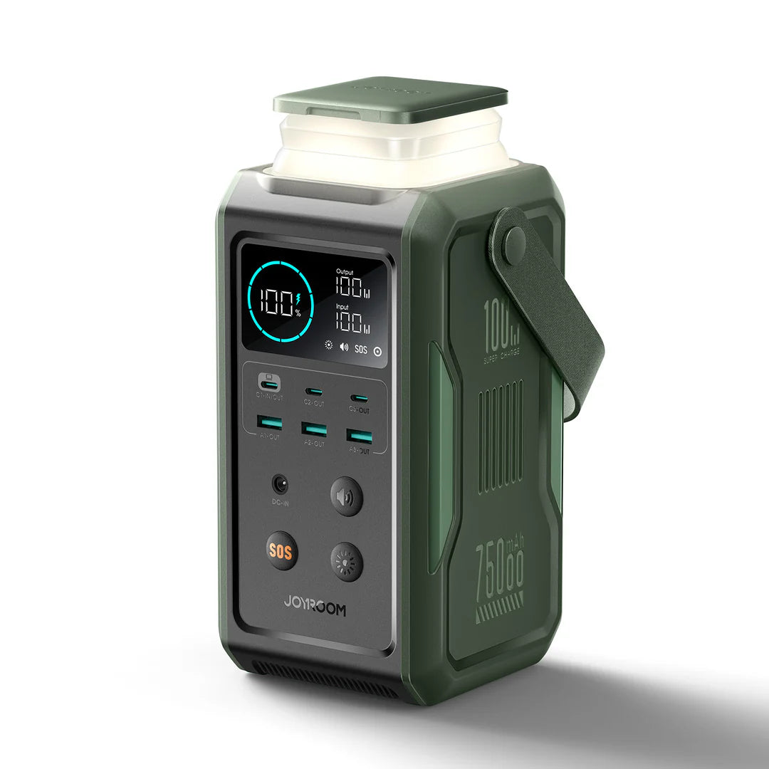 باور بانك جويرووم بسعة 75,000 مللي امبير وبقدرة شحن 100 واط مع اضائة قابلة للسحب | JOYROOM 100W Super Large Capacity Power Bank 75000mAh With Retractable Light