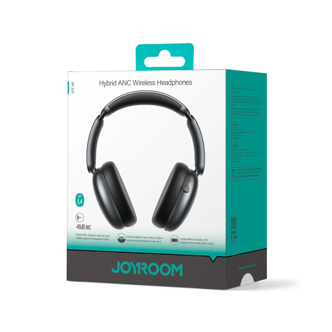 سماعة جويرووم JR-JH1 اللاسلكية بعزل الضوضاء, تشغيل حتى 120 ساعة | JOYROOM JR-JH1 Wireless ANC Headphones, Up To 120H Playtime.