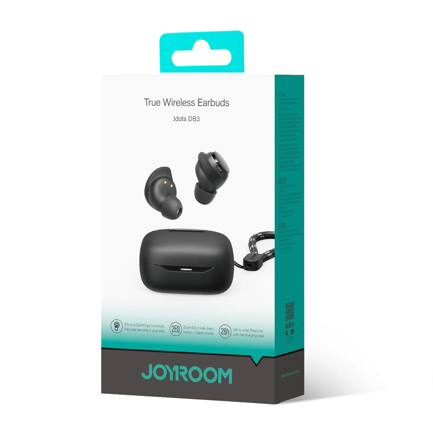 سماعات جويرووم JR-DB3 اللاسلكية, بلوتوث 5.4, وقت تشغيل حتى 32 ساعة - اسود | JOYROOM JR-DB3 Jdots Series True Wireless Earbuds – 32H Playtime – Black