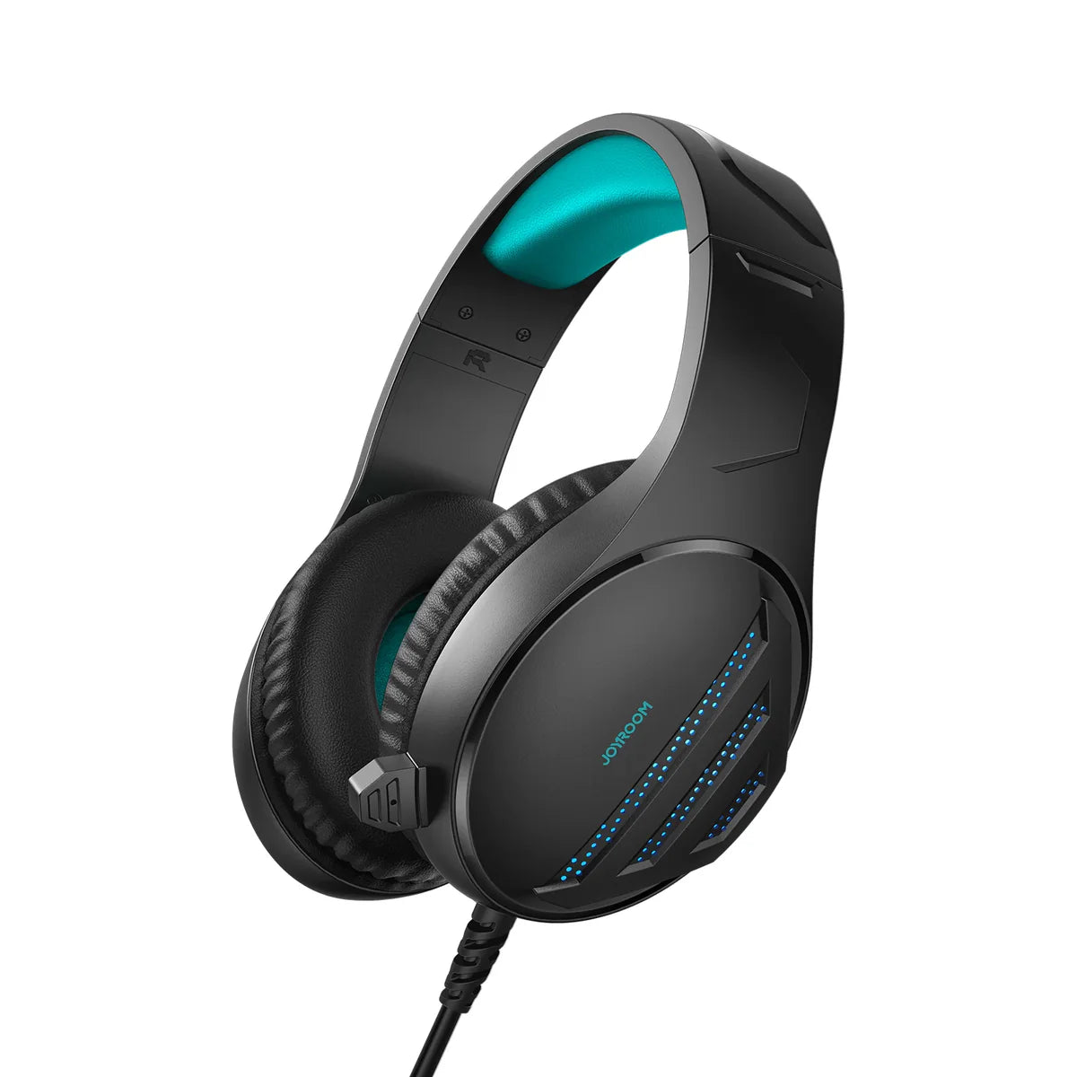 سماعة الالعاب جويرووم JR-HG2, درايفر صوت 50 ملم مع اضائة LED - اسود | Joyroom JR-HG2 Gaming Headset – 50mm Drivers, Ice Blue Light – Black