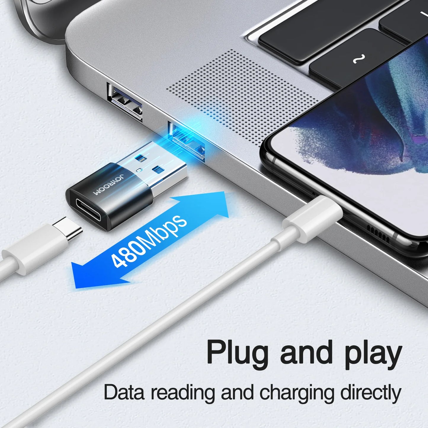 JOYROOM S-H152 USB to Type-C Adapter Fast Charging - محول من يو اس بي إلى تايب سي من جويروم