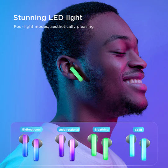 سماعات جويرووم JR-TC1 اللاسلكية مع اضائة LED, وقت تشغيل حتى 24 ساعة - ابيض | JOYROOM JR-TC1 True Wireless Earbuds with LED Lights – 24H Playtime – White