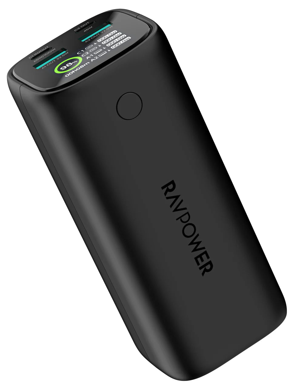 باور بانك راف باور PB208 Ultra بسعة 20,000 مللي امبير وبقدرة شحن 100 واط - اسود | RAVPower PB208 Ultra 20000mAh PD 100W Power Bank - Black