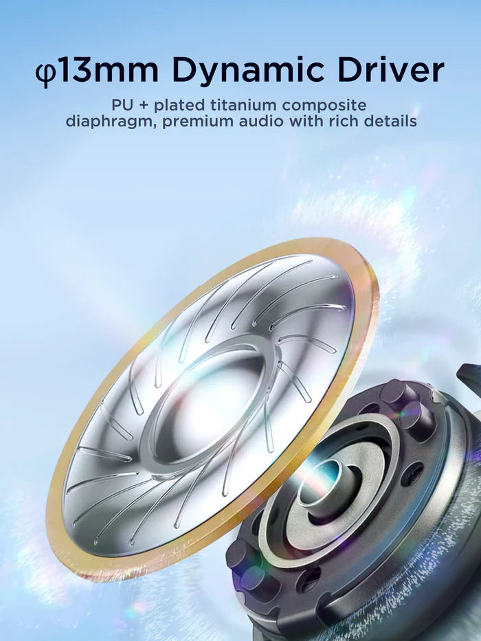 Joyroom JR-FB1 Wireless Earbuds 35H Playtime, 13mm Driver, BT 5.3 - سماعات جويروم اللاسلكية – صوت فائق، تصميم مريح، شحن سريع