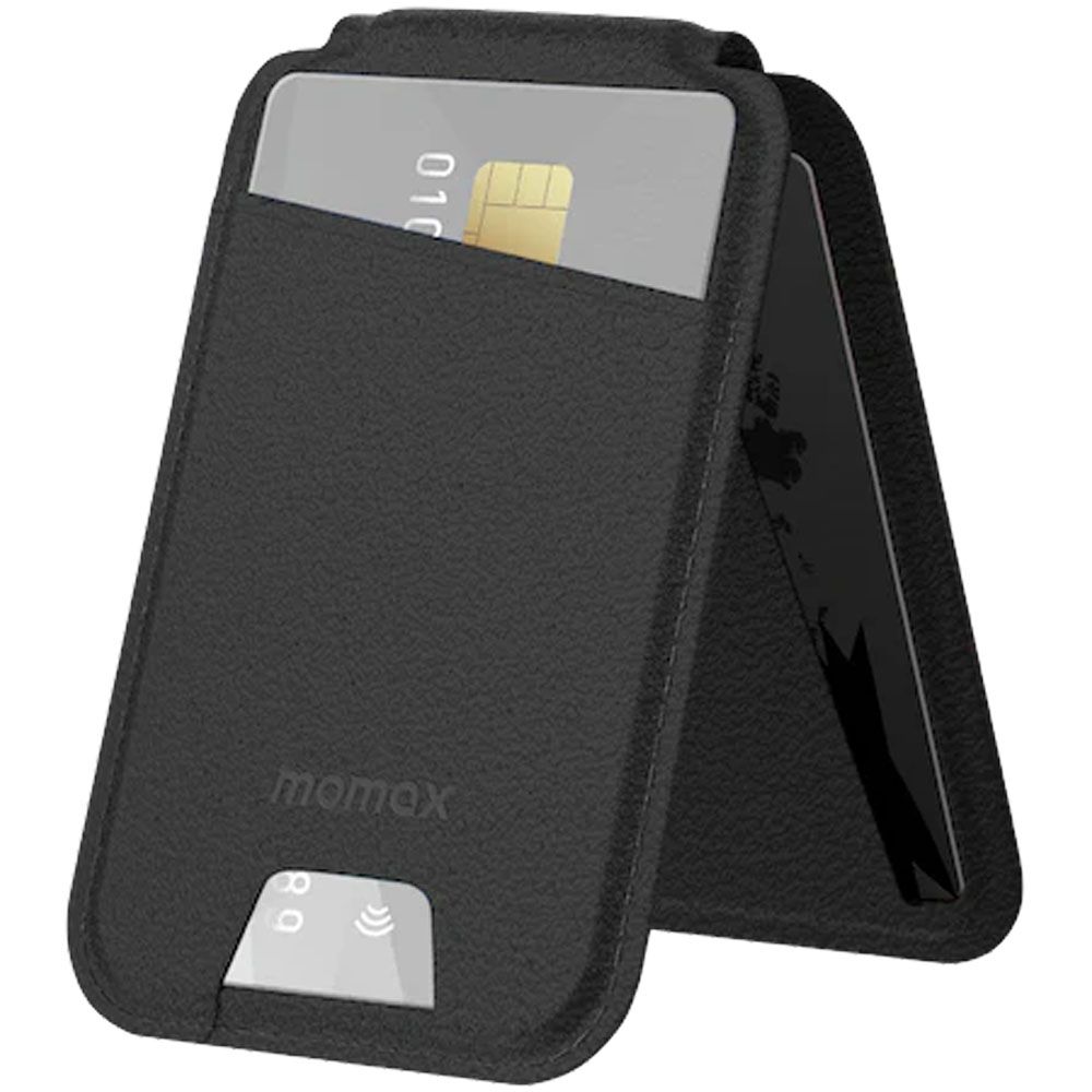 Momax 1-Wallet Magnetic Stand Card Holder | MagSafe Compatible - حافظة بطاقات موماكس 1-واليت المغناطيسية متعددة الوظائف, تدعم تقنية ماج سيف