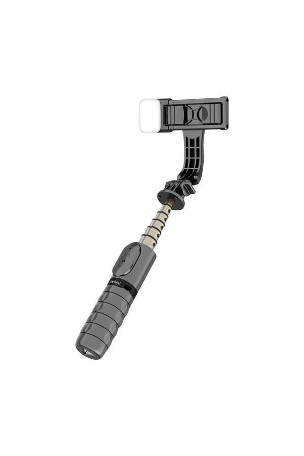 WIWU Live Broadcast Tripod Selfie Stick - عصى سيلفي مع فلاش لايت امامي بالأضافة الى ريمونت تحكم يصل طول ذراع السيلفي الى 70سم