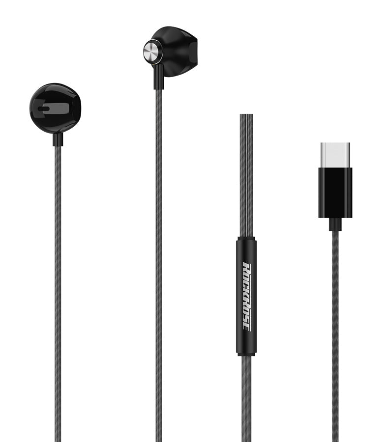 Rockrose Sense Wired USB Type C Earphones - سماعات اذن سلكية روكروز سينس بمنفذ يو اس بي من النوع سي