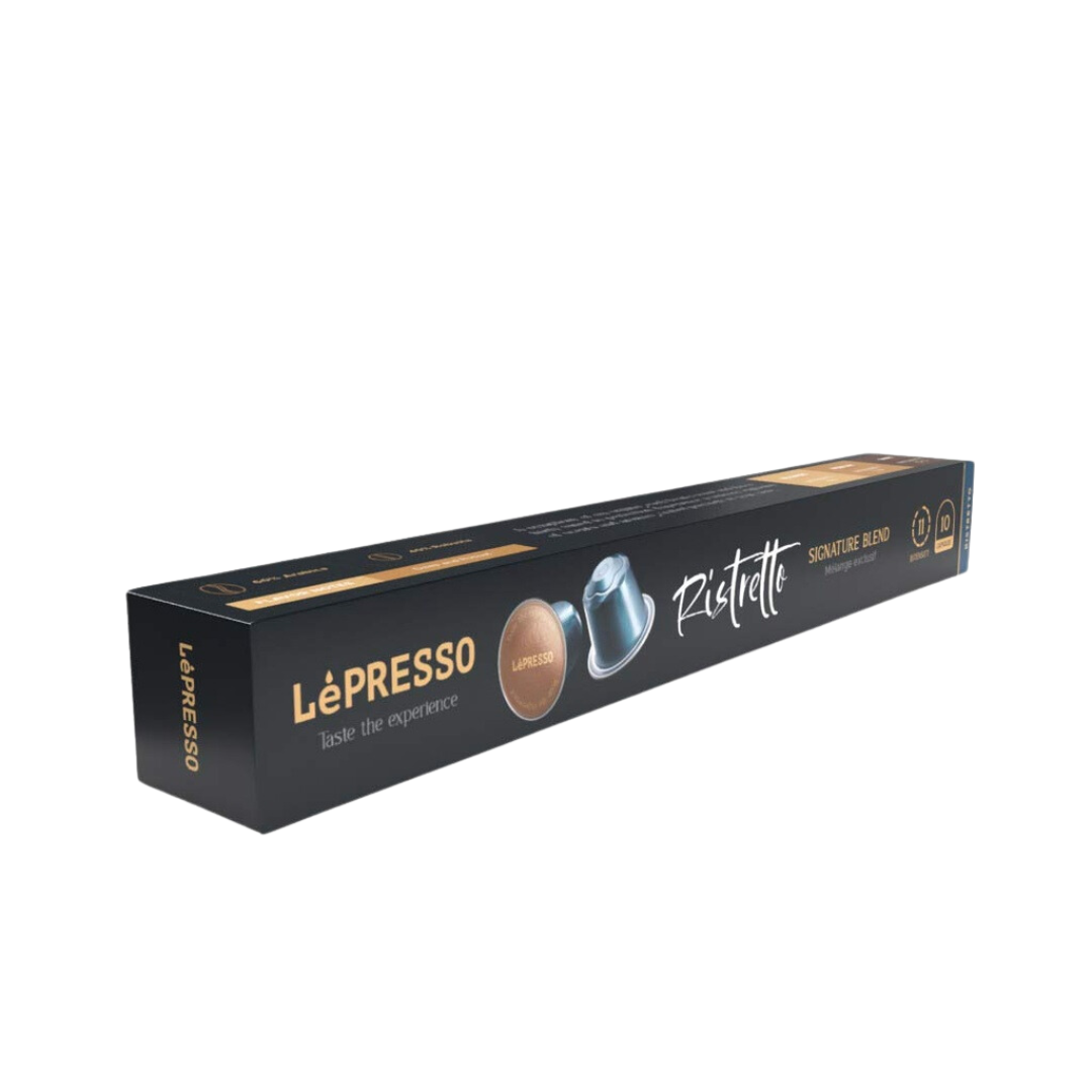 كبسولات المنيوم ليبريسو ريستريتو 10 قطع | LePresso Ristretto Aluminum Capsules for Nespresso 10 Pods