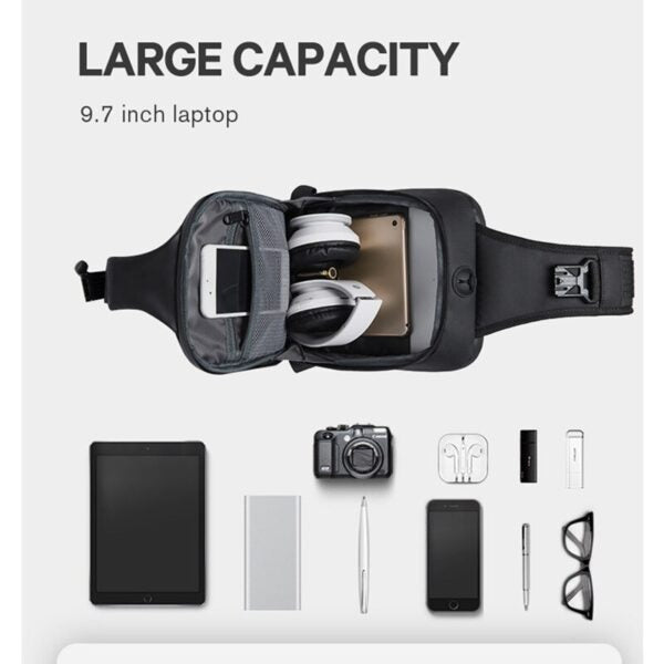 Bange Wolux Multi Compartment Water-Resistant Sling Bag - Black | حقيبة متعددة الجيوب مقاومة للماء من بانج - اسود