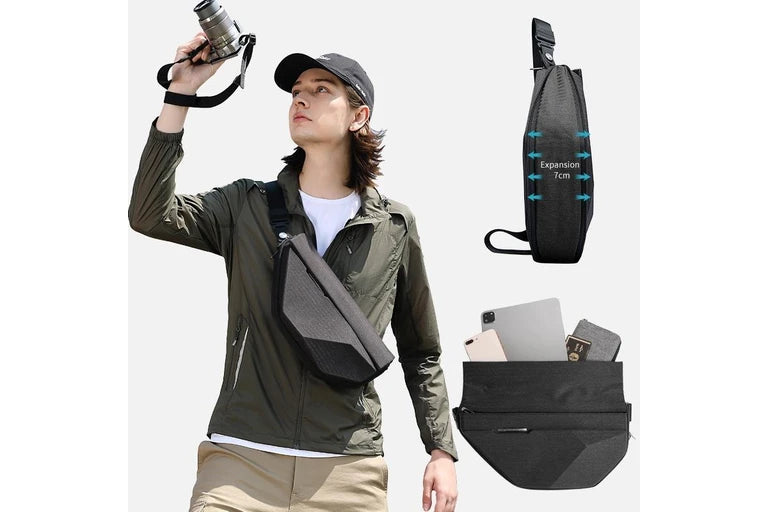 حقيبة كتف بانج ايس بتصميم قابل للتوسع وجيوب متعددة | BANGE Ace Expandable Sling Bag with Multi-Compartment Storage
