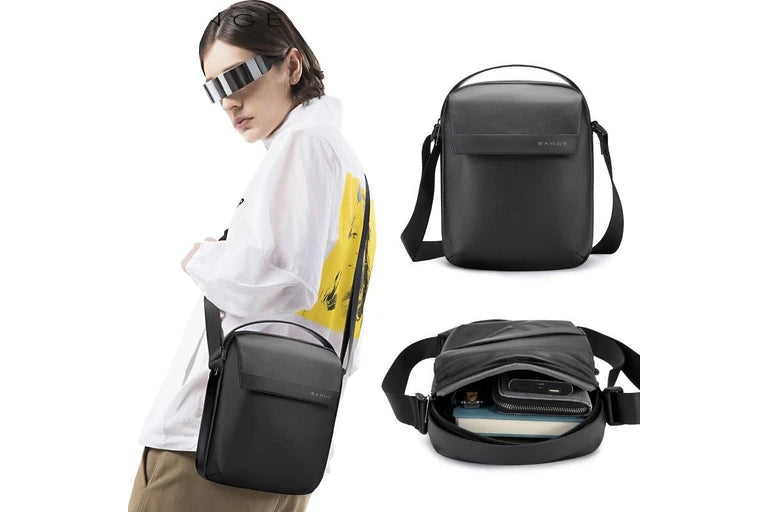 BANGE Crossbody Bag Waterproof Business Bag for Men | حقيبة كتف من بانجي ضد الماء للرجال, بتصميم عملي للرحلات القصيرة