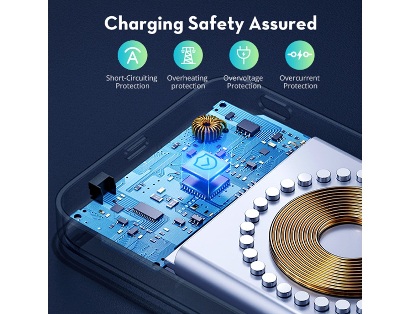 باور بانك ماك سيف بسعة 5000 ميلي أمبير من راف باور - RAVPower 5000mAh Magnetic Ultra-Slim Wireless Charger Power Bank