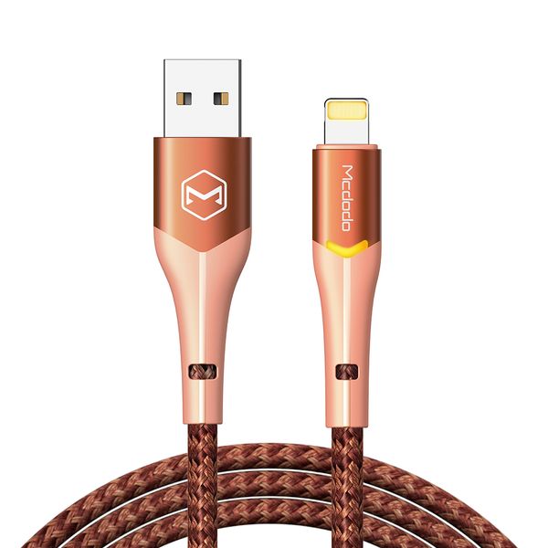 كيبل مكدودو يو اس بي الى ايفون 1.2 متر - Mcdodo Double LED Light Lightning Charging Cable 2A 1.2m