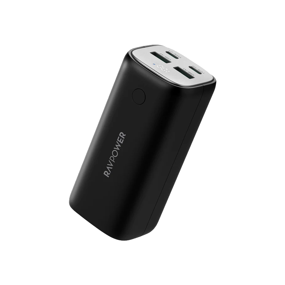 RAVPower PB208 Pro 20000mAh Power Bank 75W Fast Charging, 4-Port PD & QC - باور بانك راف باور بسعة 20000 مللي أمبير، 4 مخارج، شحن سريع 75 واط