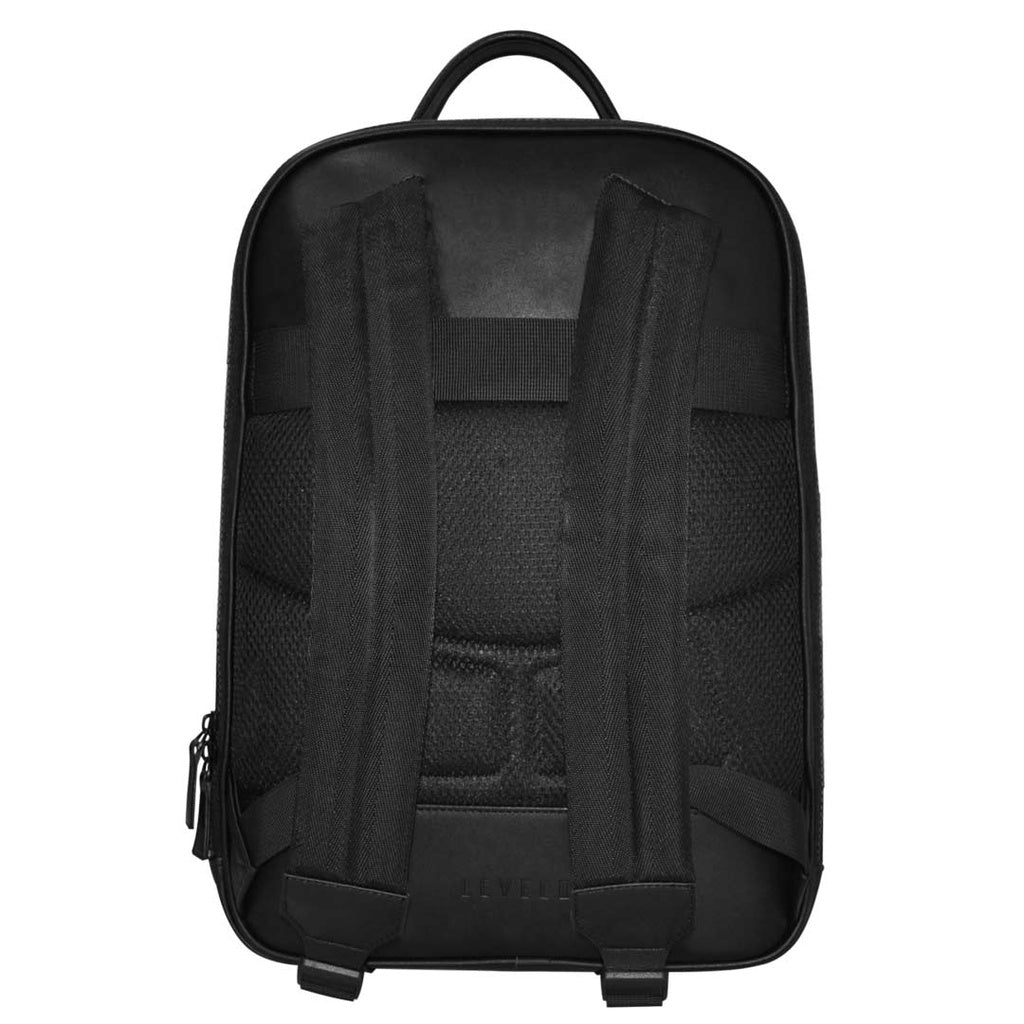 حقيبة ظهر ليفيلو غراسيا مقاومة للماء من جلد PU مع 5 حجرات تخزين - اسود | Levelo Gracia PU Leather Water Resistant Backpack with 5 Storage Compartments – Black