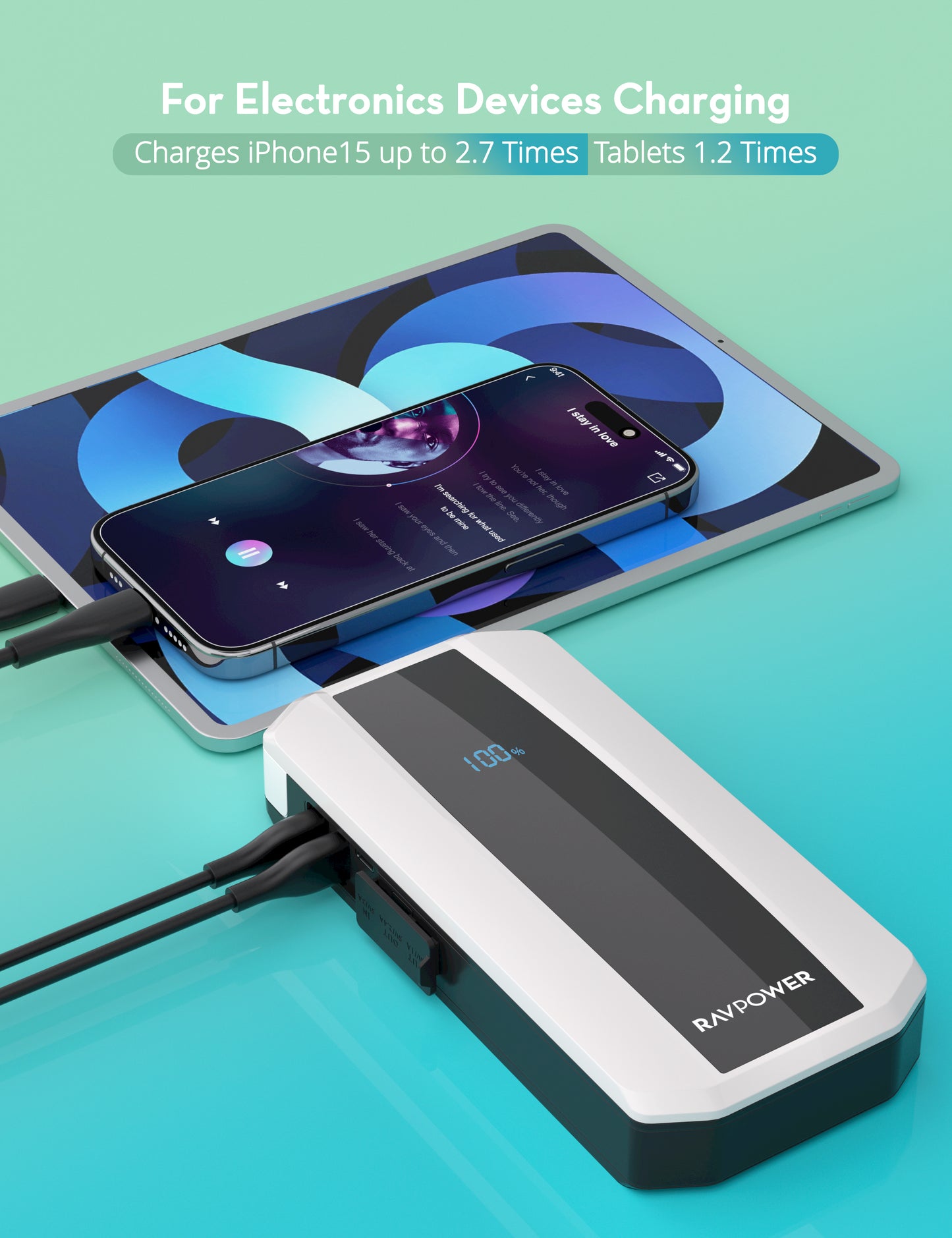 شاحن الطوارئ راف باور PB1225 بسعة 11,000 مللي امبير لتشغيل بطارية السيارة | RAVPower PB1225 11000mAh Jump Starter (40.7Wh) – Car Battery Booster & Power Bank