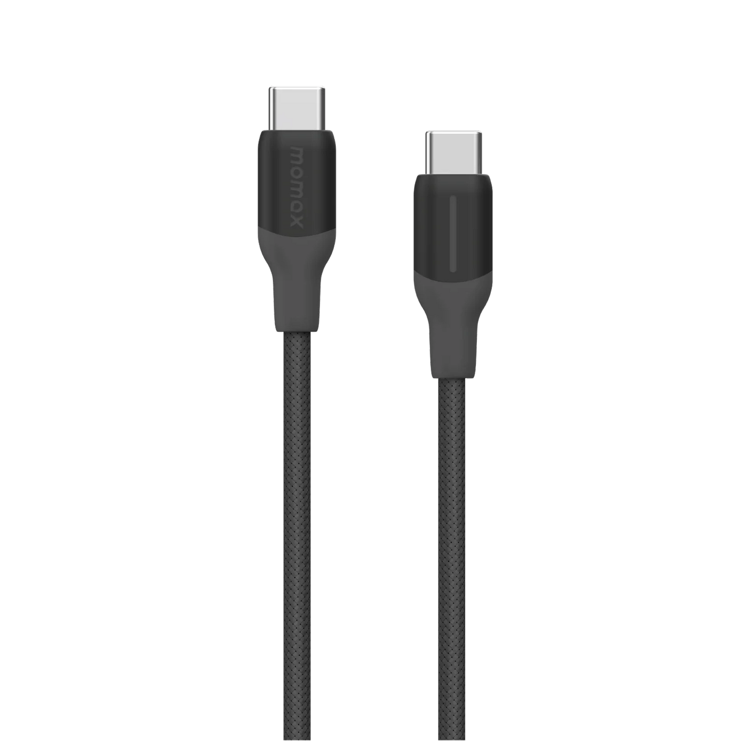 Momax 1‑Link Flow CC 100W USB‑C to USB‑C Braided Cable, 2 m - كيبل موماكس 1-لنك فلو, USB-C الى USB-C, نايلون مضفر, بقدرة 100 واط, طول 2م