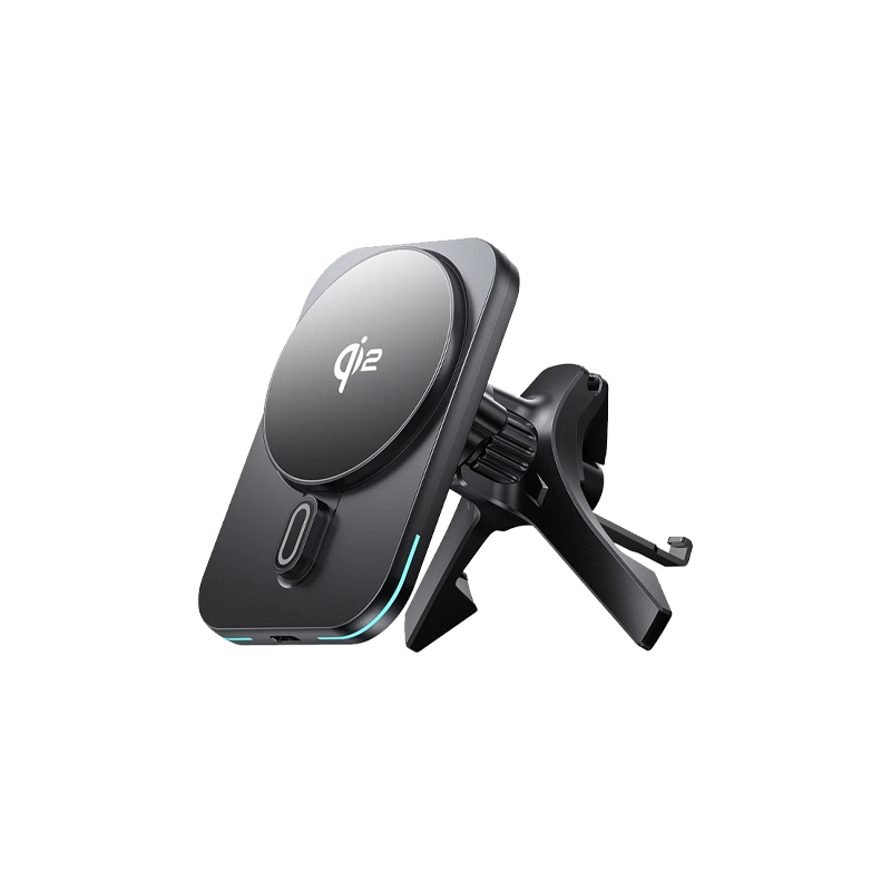 شاحن سيارة ويوو Qi2.0 لاسلكي مغناطيسي بقدرة شحن 15 واط | WiWU CH-323 Qi2.0 MAGO MagSafe Wireless Car Charger – 15W