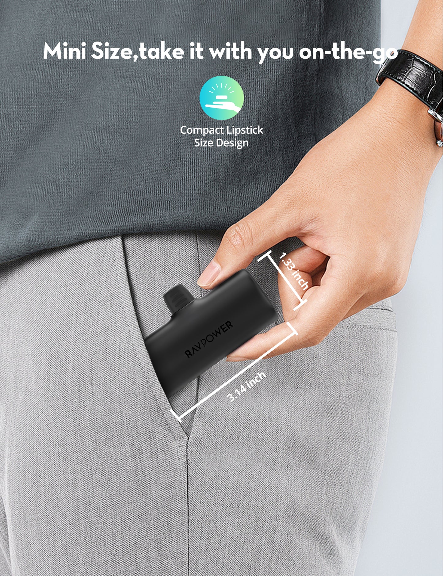 كومبو باور بانك راف باور, 4 x باور بانك بسعة 5000 مللي امبير مع قاعدة شحن - اسود | RAVPower RP-PB1223 Family Charging Combo 4 × 5000mAh Power Bank With Charging Station - Black