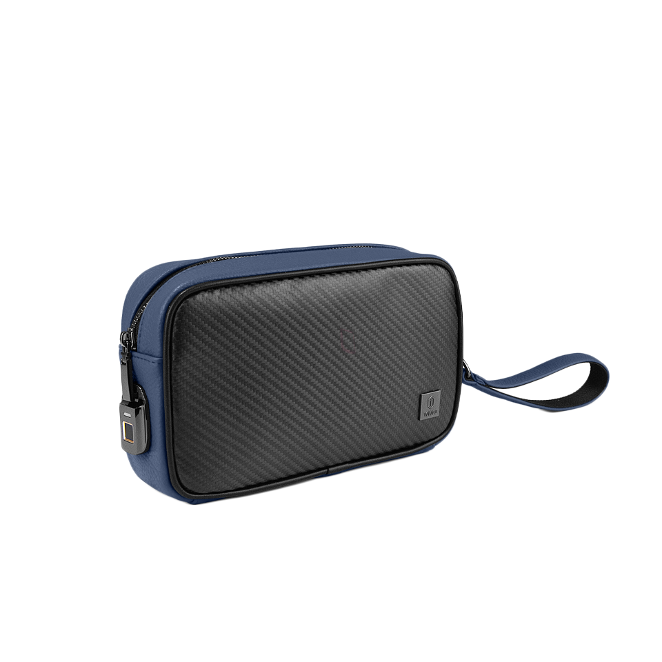 حقيبة ويوو ماستر كاربون ببصمة الاصبع الذكية, تصميم كاربون فاخر | WiWU Master Carbon Smart Fingerprint Personal Bag - Carbon Design