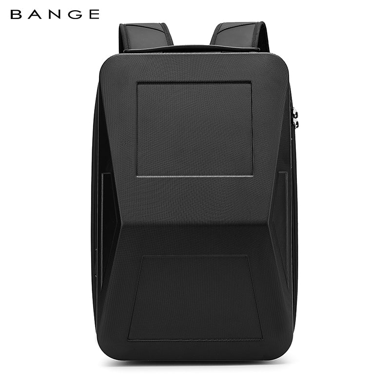 حقيبة ظهر بانجي مضادة للسرقة بغطاء صلب وقابلة للتوسعة 20 لتر-27 لتر - اسود | BANGE Anti Theft Hard Shell Laptop Backpack 20L-27L Expandable – Black