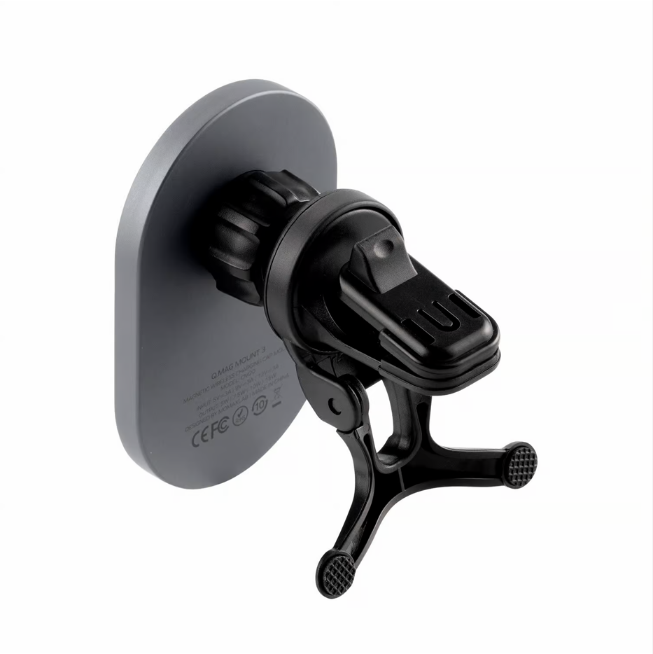 Momax Q.Mag Mount 3 15W Magnetic Wireless Charging Car Mount - حامل هاتف مغناطيسي للسيارة مع شحن لاسلكي سريع 15 واط