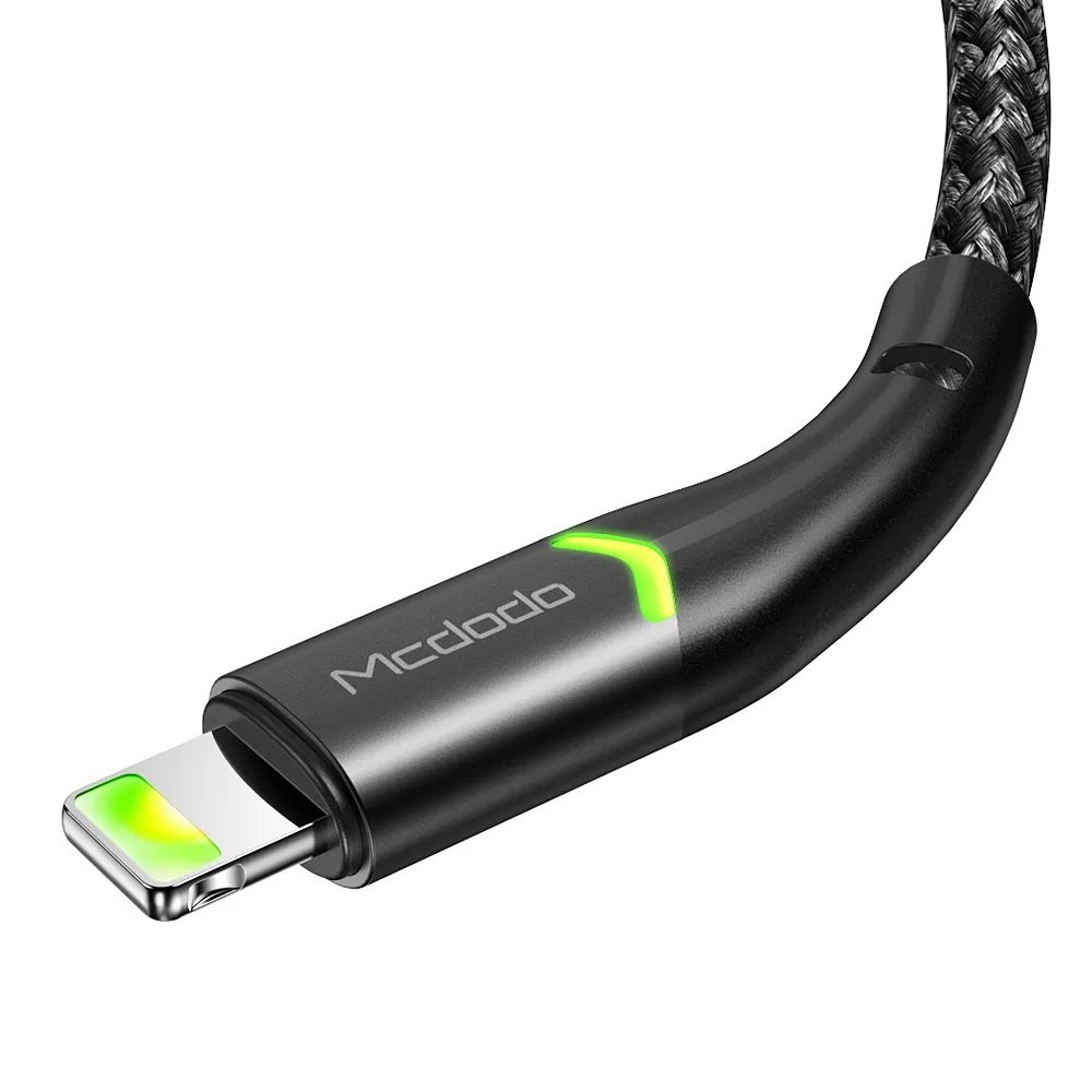 كيبل مكدودو يو اس بي الى ايفون 1.2 متر - Mcdodo Double LED Light Lightning Charging Cable 2A 1.2m