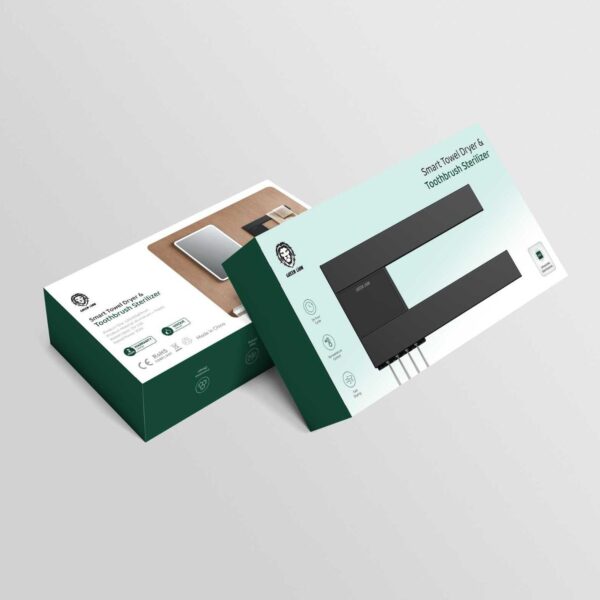 مجفف المناشف الذكي ومعقم فرشاة الأسنان جرين لايون بقدرة 30 واط – أسود | Green Lion Smart Towel Dryer & Toothbrush Sterilizer 30W – Black