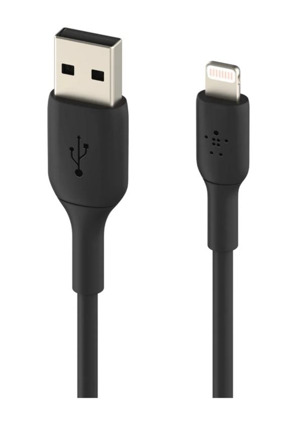 Belkin BoostCharge USB-A to Lightning Cable 1M - كيبل بتقنية البوست شارجر يو اس بي أ الى لايتننغ بطول 1 متر تحتوي على عبوتين