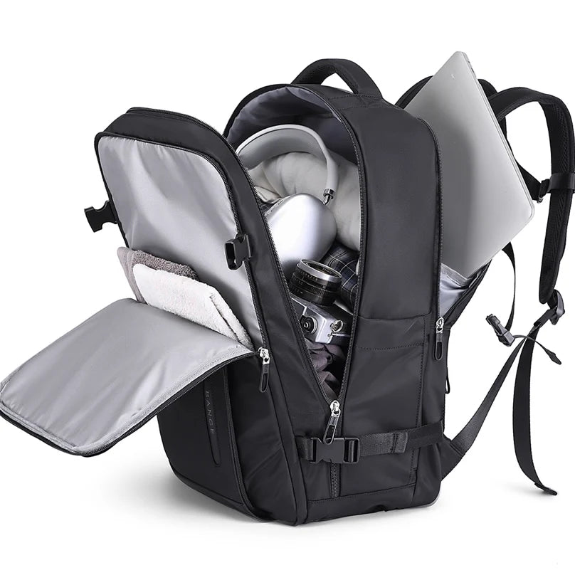 شنطة لابتوب بانجي متعددة الاقسام مقاومة للماء, سعة لابتوب 15.6 بوصة - اسود | Bange Fissure Laptop Backpack Multi-Compartment Water Resistant (15.6”) – Black