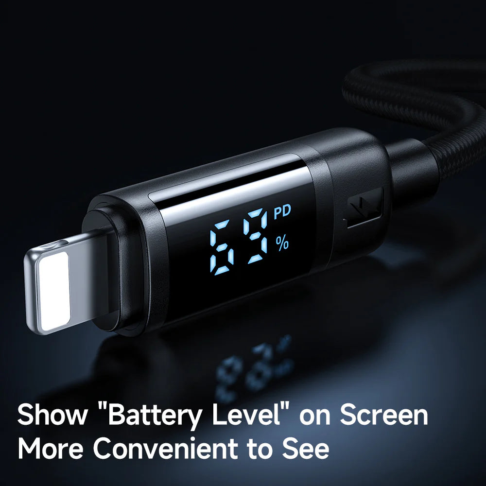 Mcdodo 36W Battery Level Display USB C To Lightning Cable 1.2m - مكدودو 36واط عرض مستوى البطارية يو اس بي سي إلى كابل لايتننغ 1.2 متر