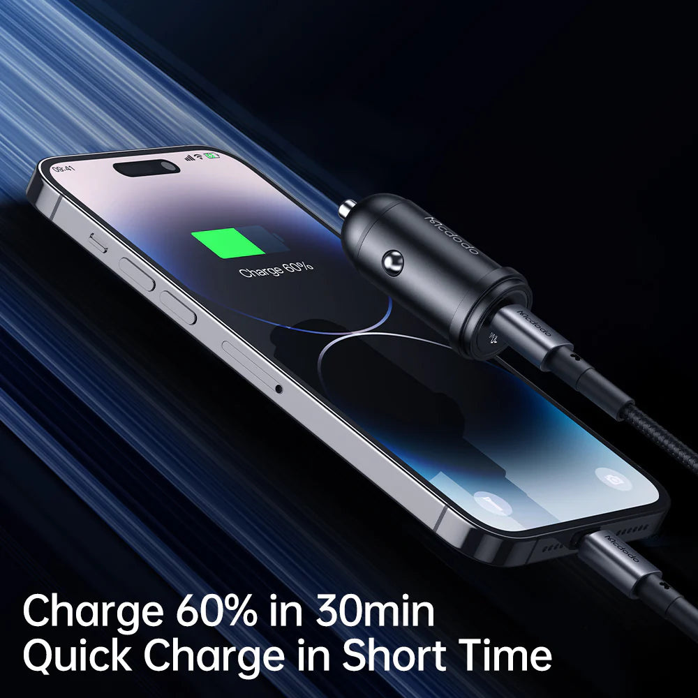 Mcdodo 30W USB C PD Fast Car Charger - شاحن سيارة يمنففذ يو اس بي سي سريع الشحن بقدرة 30 واط من مكدودو