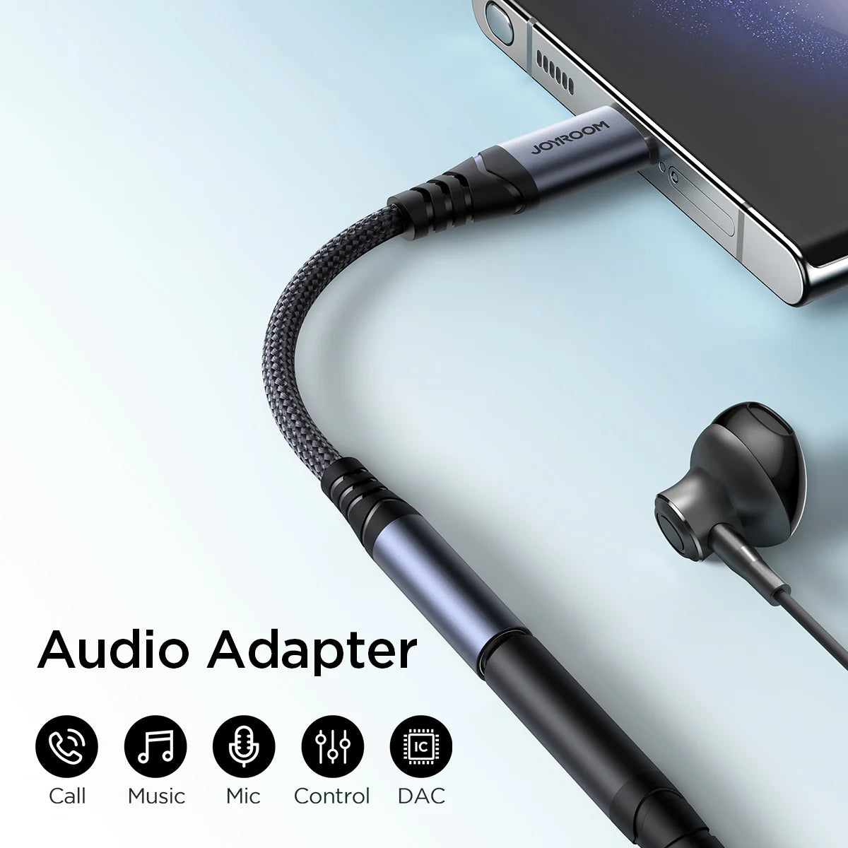 JOYROOM SY-C01 Type-C to 3.5mm Audio Adapter - محول صوت جويروم من تايب سي إلى 3.5 مم تصميم قوي وصوت نقي