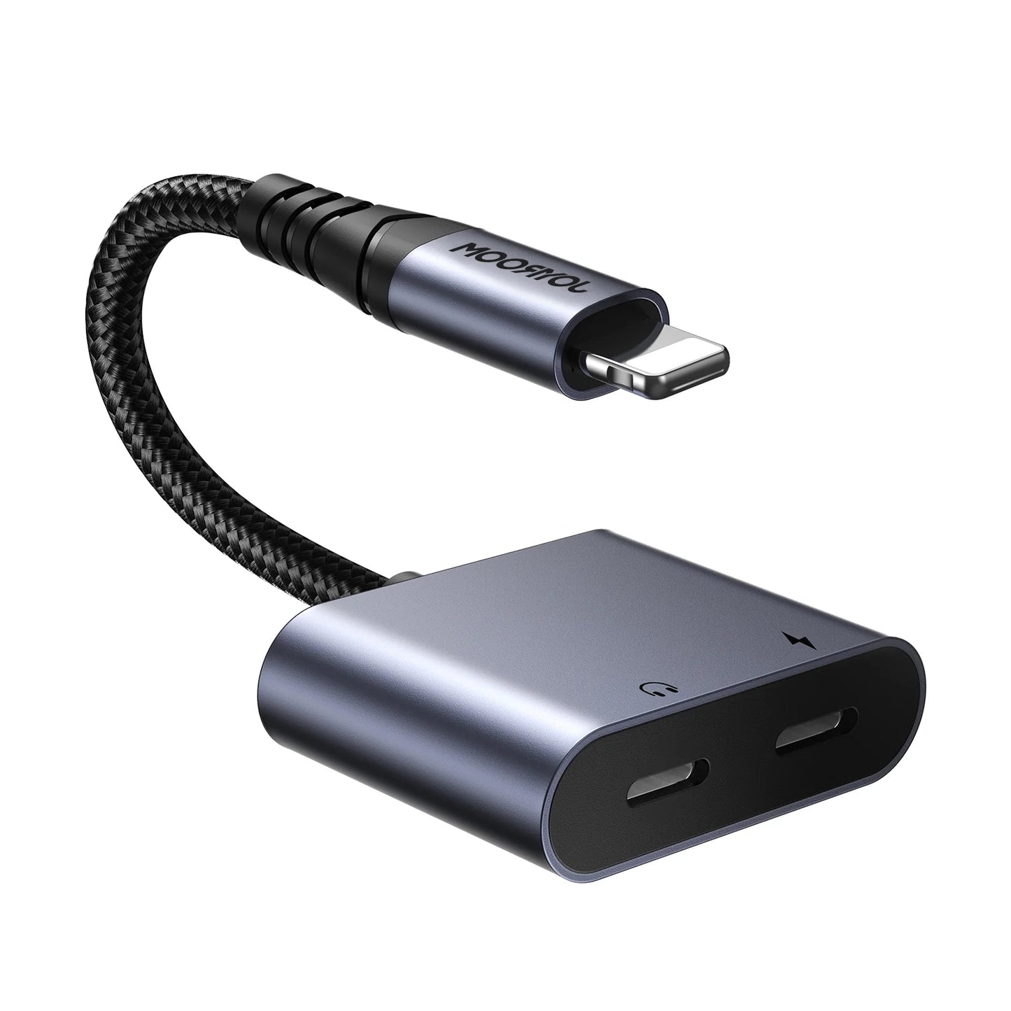 محوّل جويرووم 2 في 1 من لايتنينغ إلى منفذي لايتننغ (شحن + صوت) | JOYROOM SY-L02 2-in-1 Lightning Audio Adapter