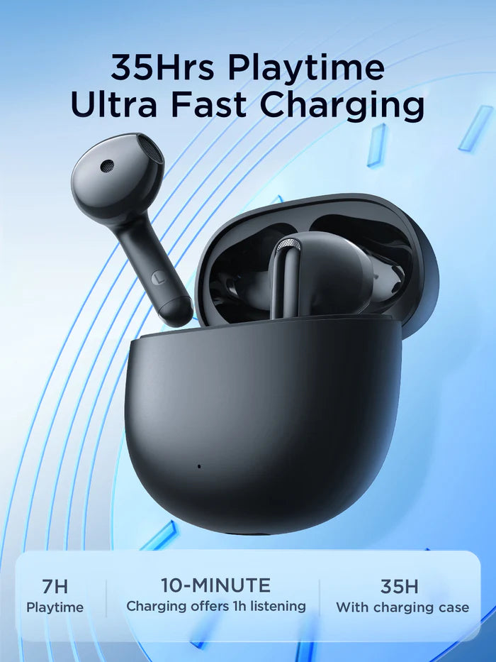 Joyroom JR-FB1 Wireless Earbuds 35H Playtime, 13mm Driver, BT 5.3 - سماعات جويروم اللاسلكية – صوت فائق، تصميم مريح، شحن سريع