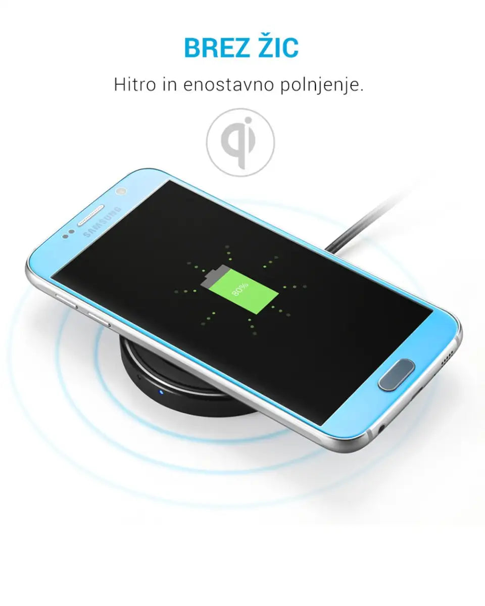 Anker PowerPort 1-Coil Qi Slim Wireless Charging Pad - شاحن لاسلكي للهواتف الذكية من انكر