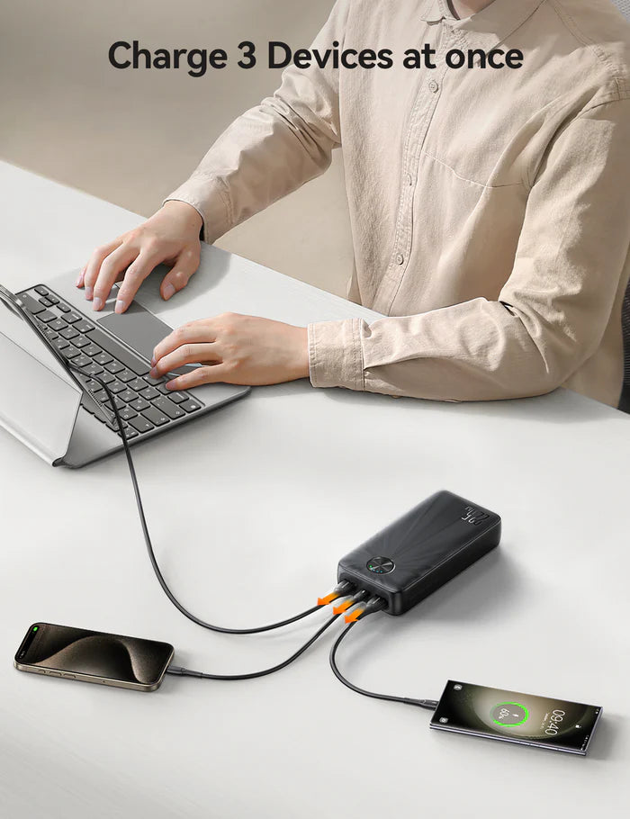 JOYROOM JR-PBF16 20000mAh Power Bank 22.5W LED - باور بانك بسعة 20000ميلي أمبير بقوة 22.5واط من جويروم