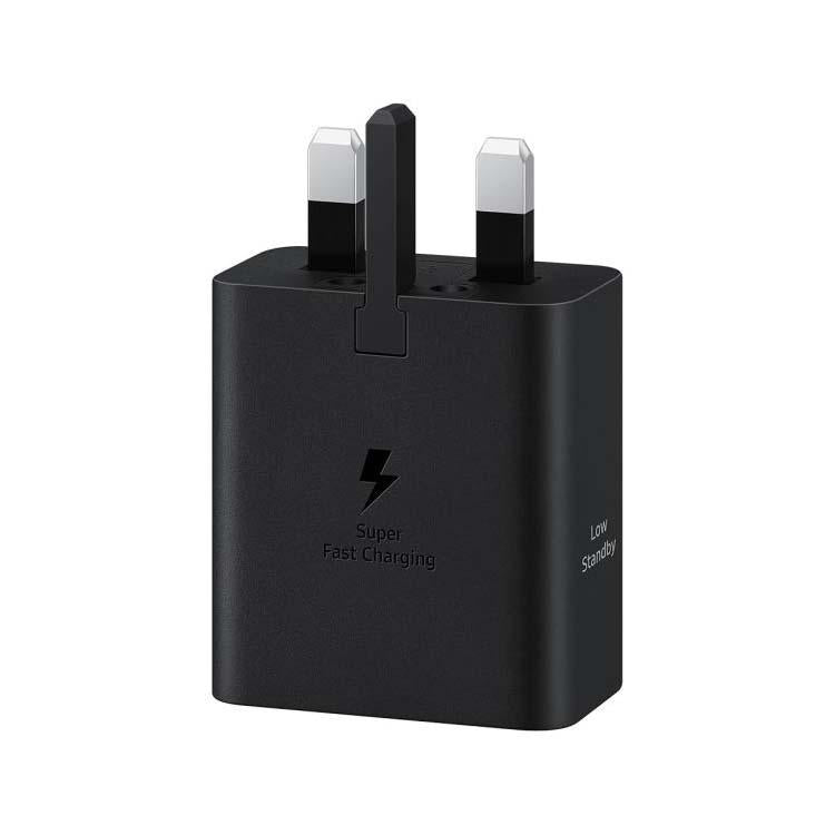 شاحن سامسونج بقدرة 45 واط مع كيبل تايب سي بطول 1.8 متر - اسود | Samsung Travel Adapter 45W 3-Pin with 1.8M USB-C to USB-C Cable – Black