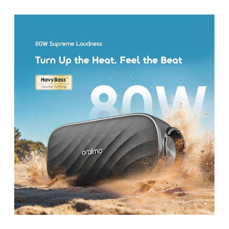 Oraimo MV SpaceBox Pro Black 80 watt - سماعة أورايمو إم في سبيس بوكس برو ٨٠ واط