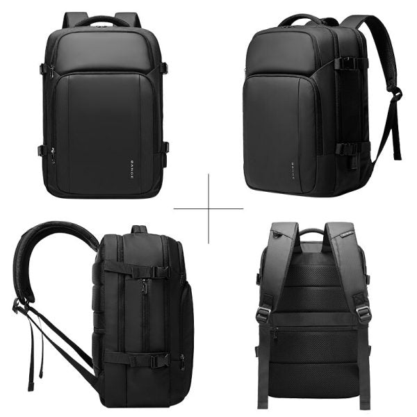 حقيبة ظهر بانجي للاعمال مضادة للسرقة بسعة كبيرة ومقاومة للماء - اسود | BANGE Men’s Business Double-Shoulder Waterproof Travel Backpack – Black