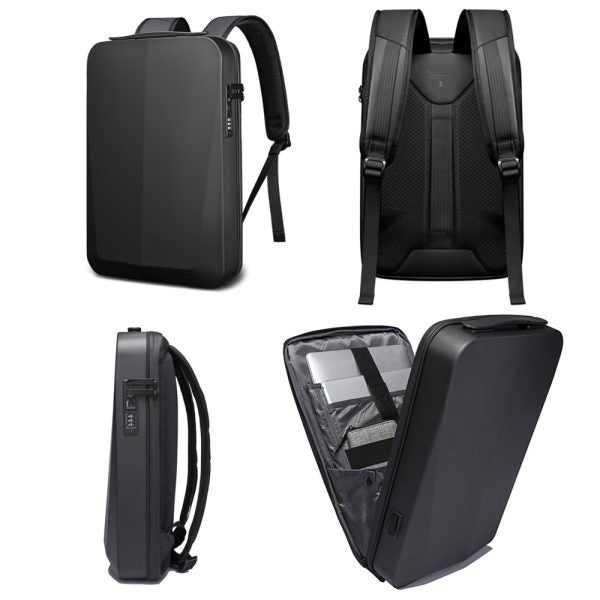 حقيبة ظهر بانجي بغطاء صلب للاعمال مضادة للماء مع منفذ يو اس بي - اسود | BANGE Business Hard Shell Computer Bag Men Backpack Waterproof Luggage – Black