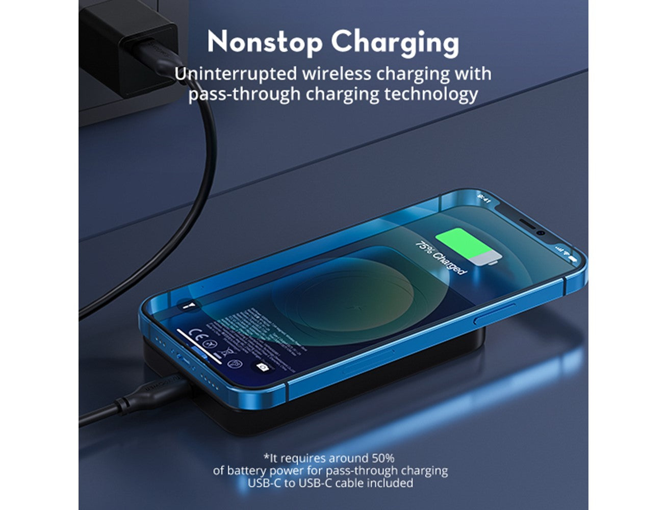 باور بانك ماك سيف بسعة 5000 ميلي أمبير من راف باور - RAVPower 5000mAh Magnetic Ultra-Slim Wireless Charger Power Bank