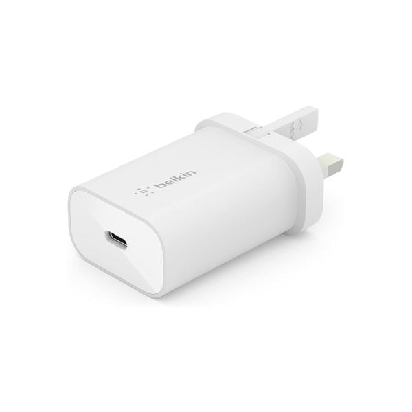 Belkin BoostCharge 25W wall charger with PPS USB charger plug with USB-C Power Delivery - شاحن جداري بقوة 25 واط براس شحن يو اس بي سي بتقنية البوست شارجر