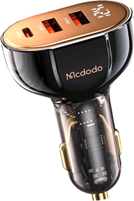 Mcdodo 100W PD 1 Port Type-C Fast Car Charger with 2 USB Ports - شاحن سيارة سريع الشحن بمنفذ تايب سي ومنفذين يو اس بي من مكدودو