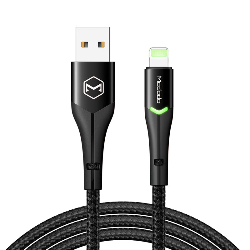 كيبل مكدودو يو اس بي الى ايفون 1.2 متر - Mcdodo Double LED Light Lightning Charging Cable 2A 1.2m