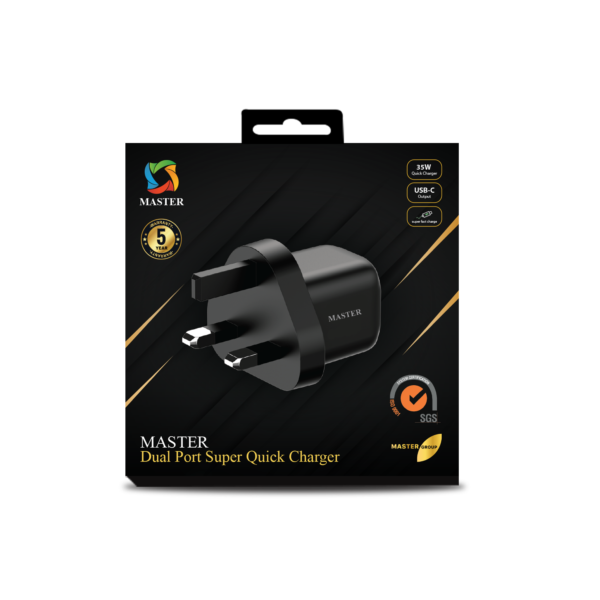شاحن ماستر بقدرة شحن سريع 35 واط | MASTER Super Fast Charger 35W
